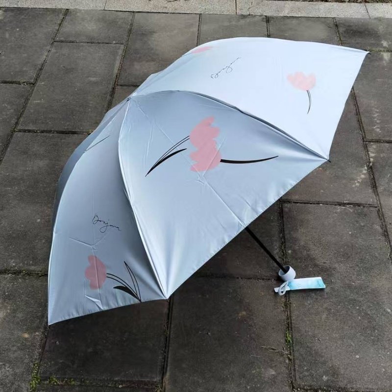 天堂伞2026新款八骨印花三折伞晴雨伞两用防晒遮阳伞女士折叠伞