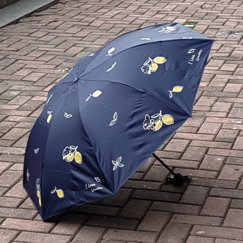 天堂伞2026新款正品柠檬印花三折叠伞晴雨伞两用伞便携卡通遮阳伞