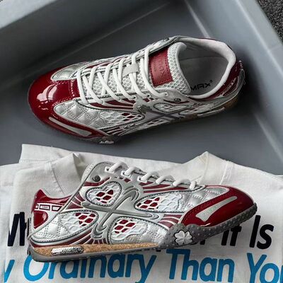 onx四叶草限定2026年春季四叶草时尚运动薄底鞋银色女