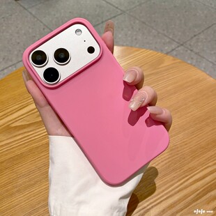 ins甜酷少女真液态硅胶适用17promax苹果手机壳新款超薄软外壳iPhone16promax保护壳15pm高级感马克龙新色女