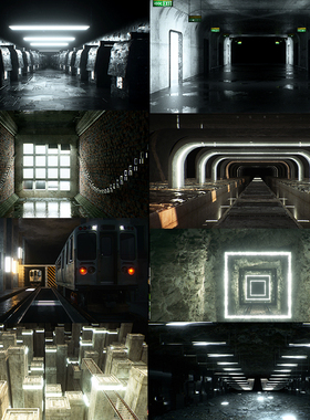 38个Resolume官网VJLOOP视频素材工业地下隧道通道EDM电子Unter2