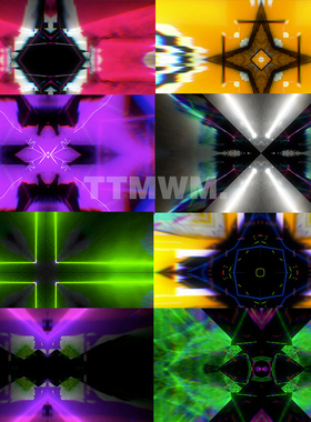 52个彩色频闪故障怀信号vjloop动感节奏舞台视频素材Distorted 7