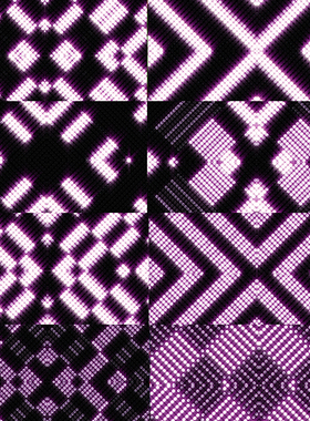 14个紫色复古霓虹灯阵LED无缝循环舞台动画背景视频素材VJLOOP