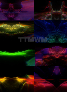 52个彩色扭曲波形 vjloops 动感节奏舞台背景视频素材Distorted10