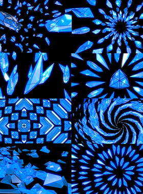 10个蓝色冰晶动画vjloop动态视频素材舞台背景大屏幕Blue Meth