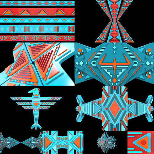 80个舞台背景大屏VJLOOP抽象图腾动画动态视频素材FutureTribe