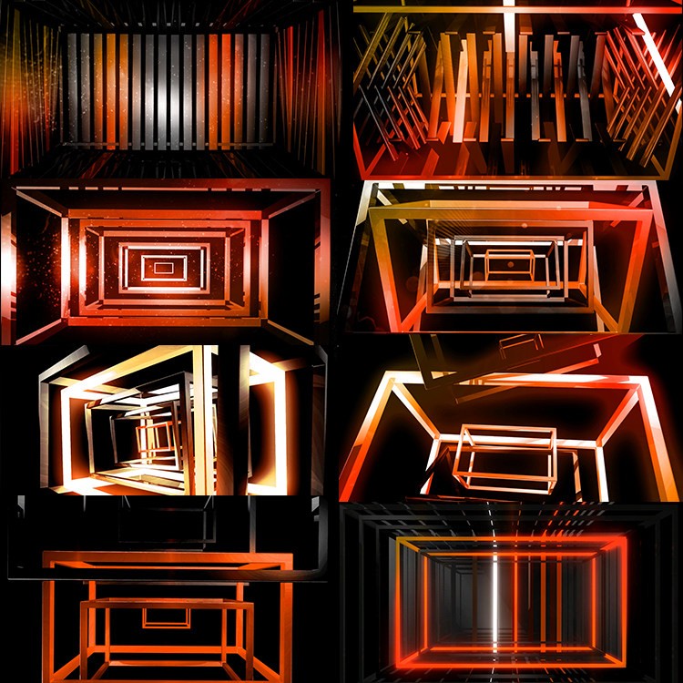 10个几何方形阵列 vj loop 无缝循环动态视频素材 ultrabox