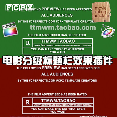 FCPX 插件Movie-Preview 电影分级标题栏 Finl final cut pro x