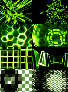 FOCUS EMISSION6个动感绿色无缝循环vjloops视频素材舞台背景大屏