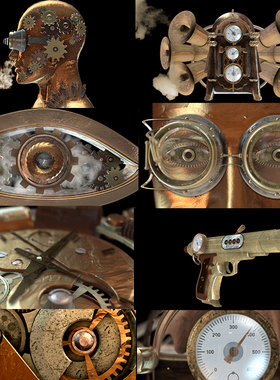 30个Resolume 3D蒸汽朋克机械风格动画视频素材SteampunkVision
