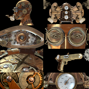 30个Resolume 3D蒸汽朋克机械风格动画视频素材SteampunkVision