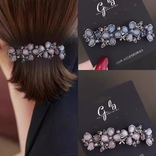 发夹大号发量多发卡低马尾发饰弹簧夹一字夹高级感花朵款妈妈发饰