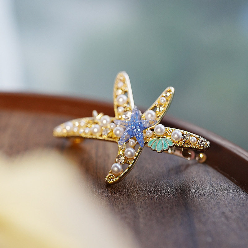 小清新发夹女士2026新款海星发卡精致顶夹海边度假发饰横夹弹簧夹