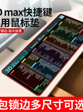 3DMAX快捷键超大鼠标垫C4D Blende建模设计大全大号电脑桌面垫