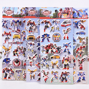 咖宝车神贴纸儿童DIY卡通动漫贴纸carbot巨兽时代贴画泡棉粘贴玩具男孩贴纸