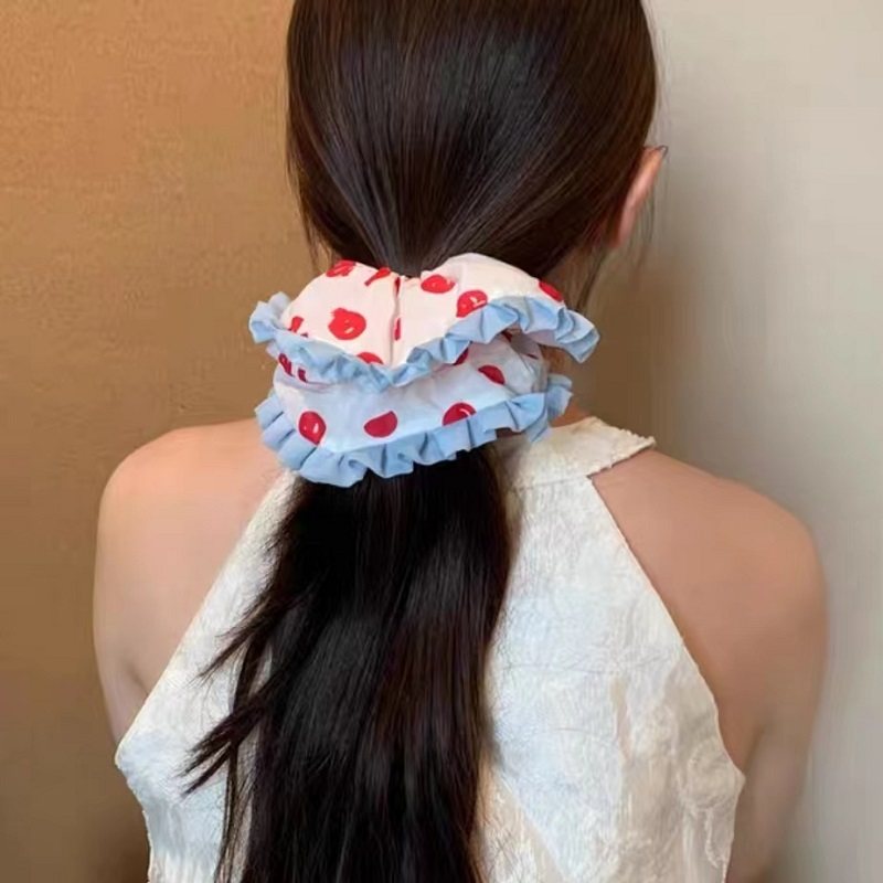 韩系红色波点大肠发圈女高级感扎头发马尾头绳丸子头发绳甜美头饰,饰品/流行首饰/时尚饰品新,发饰,淘宝优惠券,粉丝福利购,淘宝优惠卷