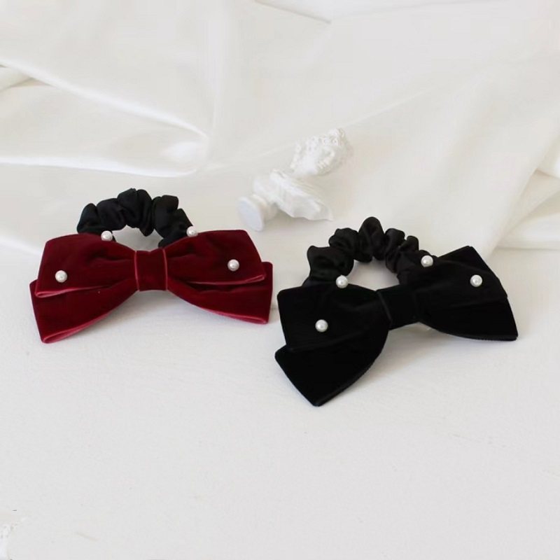 秋冬百搭珍珠丝绒蝴蝶结发圈皮筋韩版简约马尾头绳高级感发绳发饰,饰品/流行首饰/时尚饰品新,发饰,淘宝优惠券,粉丝福利购,淘宝优惠卷