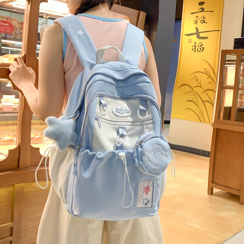 书包初中生女学生可爱少女双肩包女韩版星星学生大容量高颜值