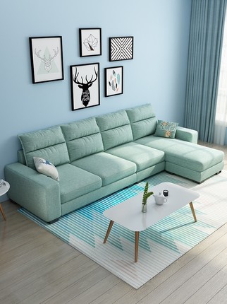 小户型布艺沙发可拆洗组合沙发网红款现代简约客厅北欧三人位乳胶