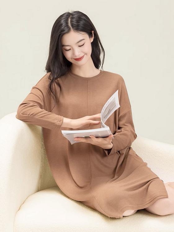 大码300斤睡裙女装2025秋冬新款德绒自发热连衣裙长袖家居服睡衣