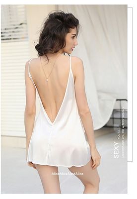 300斤吊带露背冰丝睡衣女夏大码宽松性感迷人睡裙舒适凉爽家居服