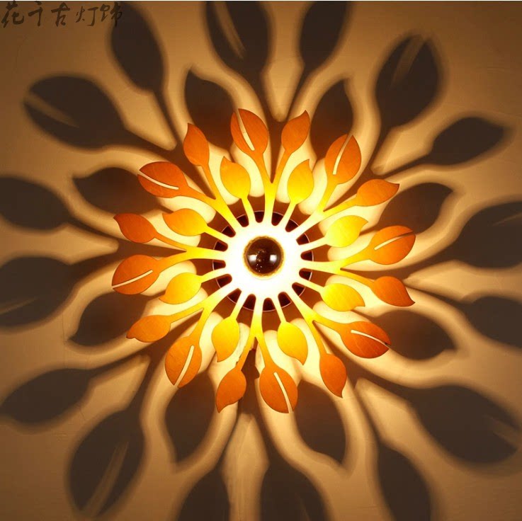 创意雕刻影子壁灯 设计师个性装饰艺术酒吧客厅卧室 木质墙壁灯具