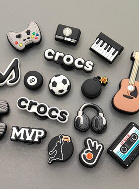 适配crocs卡通趣味鞋花鞋扣吉他