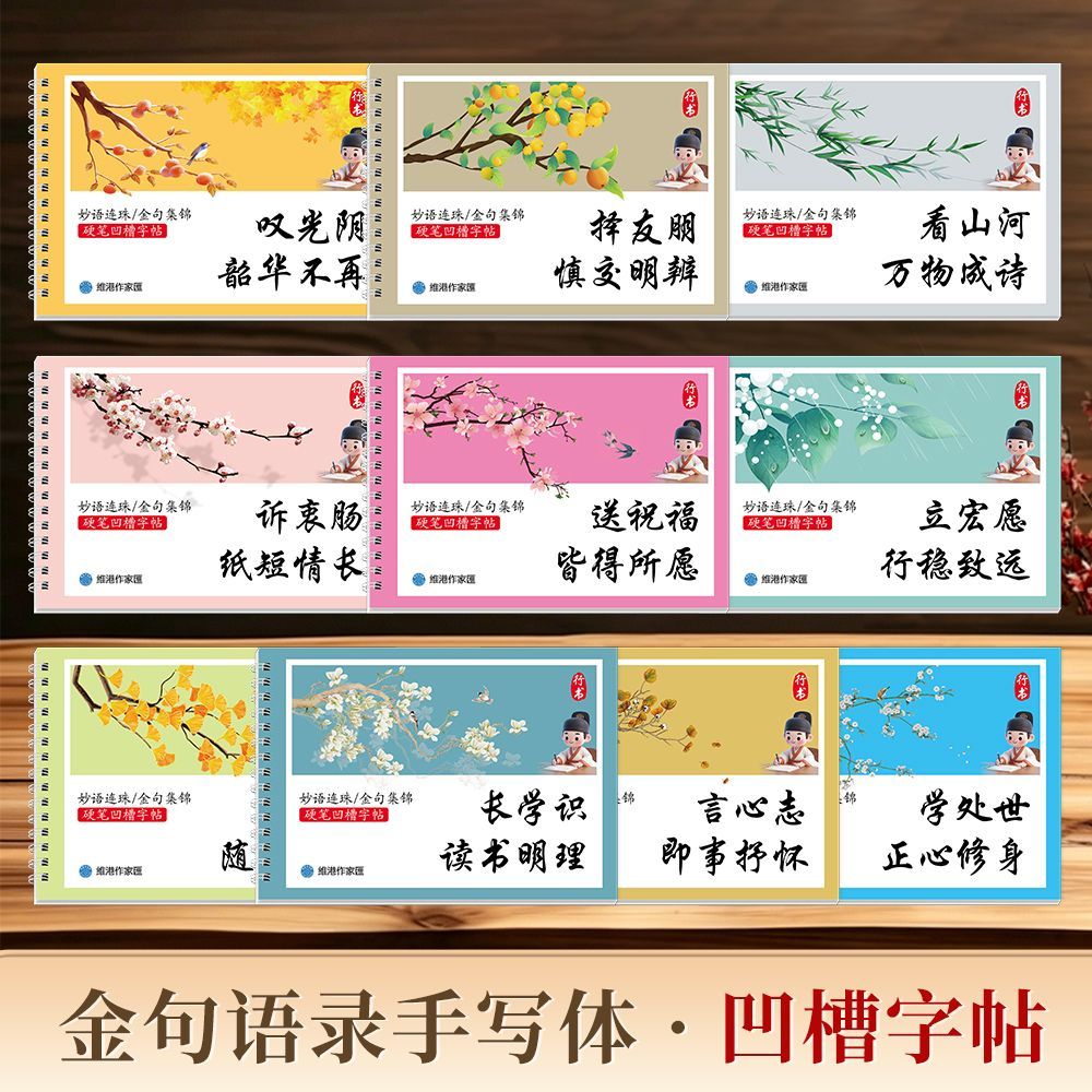 金句语录手写体硬笔临摹字帖成人练字描摹本金句集锦金句连珠