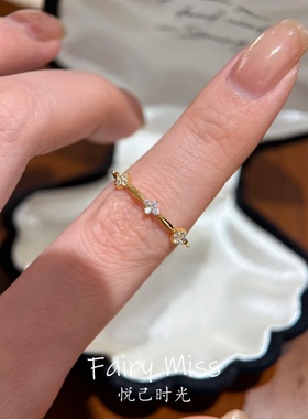 S925银镶钻轻奢日韩女士食指简戒