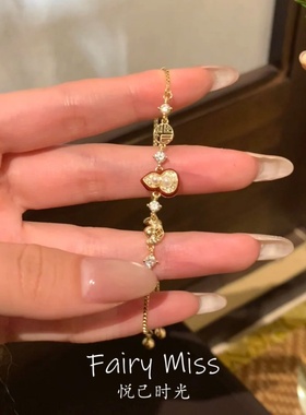 轻奢镶钻珍珠葫芦手链小众高级感