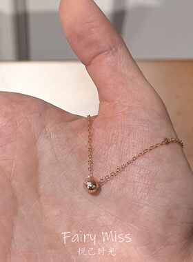 简约轻奢小金球单钻锁骨链百搭