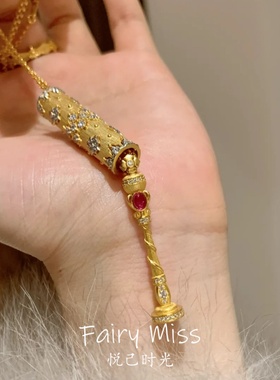 宫廷风金色拉丝万花筒锁骨毛衣链