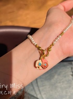 吉象如意多巴胺福萌象吊坠毛衣链