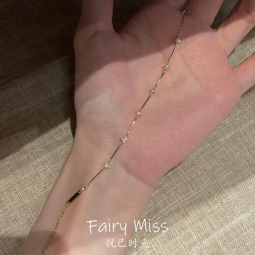 设计师款金色闪钻手链女高级简约