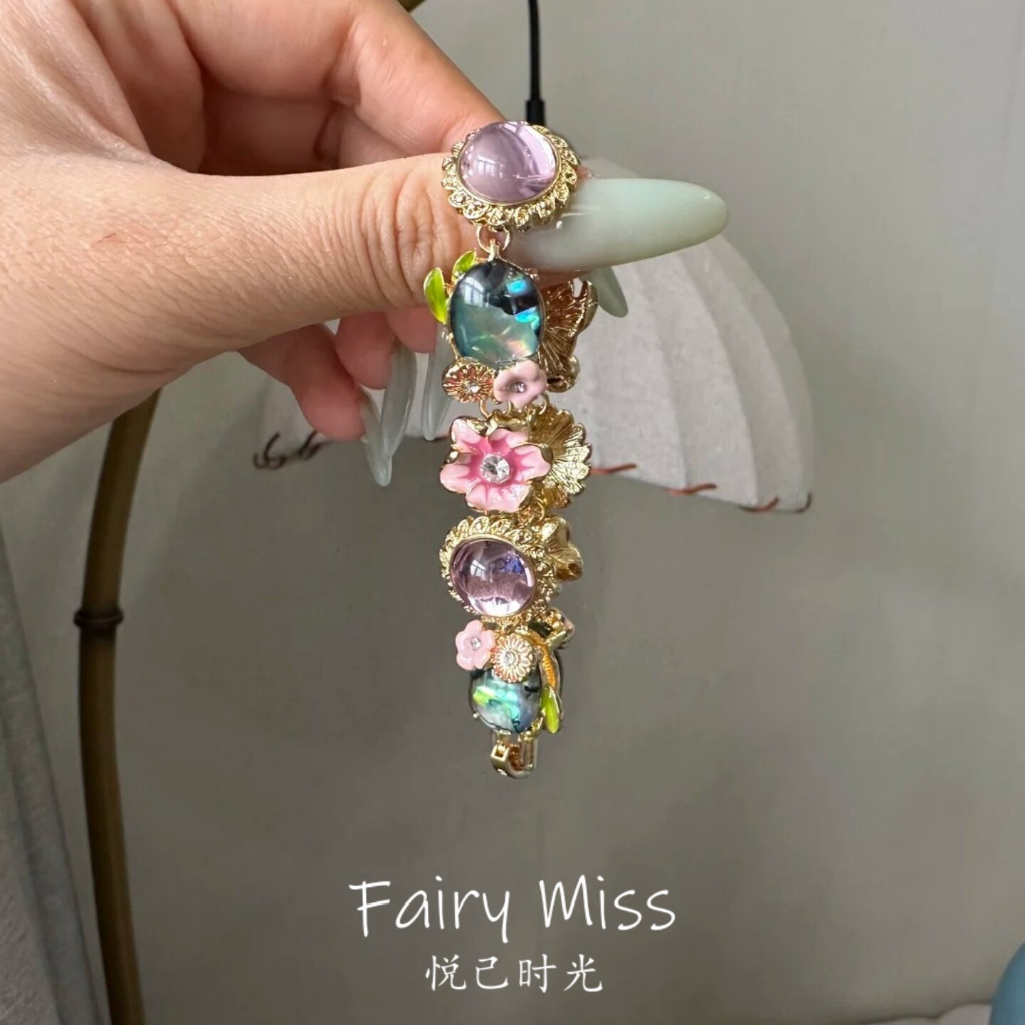 「繁花入梦」中古vintage糖果色珐琅花朵手链高品质夏日气质甜美