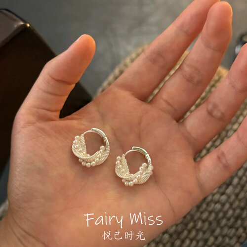 轻奢缠绕仿珍珠耳扣圆脸显瘦百搭