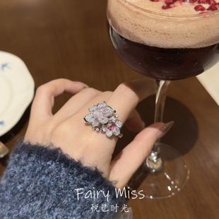 「双生花戒」超重工爆闪轻奢花瓣戒指夸张洋气旅行宴会搭配食指戒