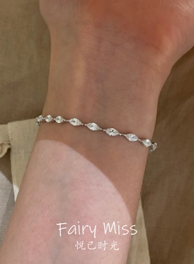 琉璃坠影爆闪马眼钻锆石小众手链