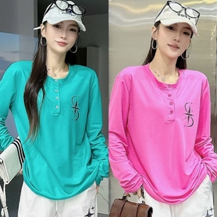 网红同款春秋新款休闲宽松广场舞长袖舒适曳舞圆领百搭时尚上衣