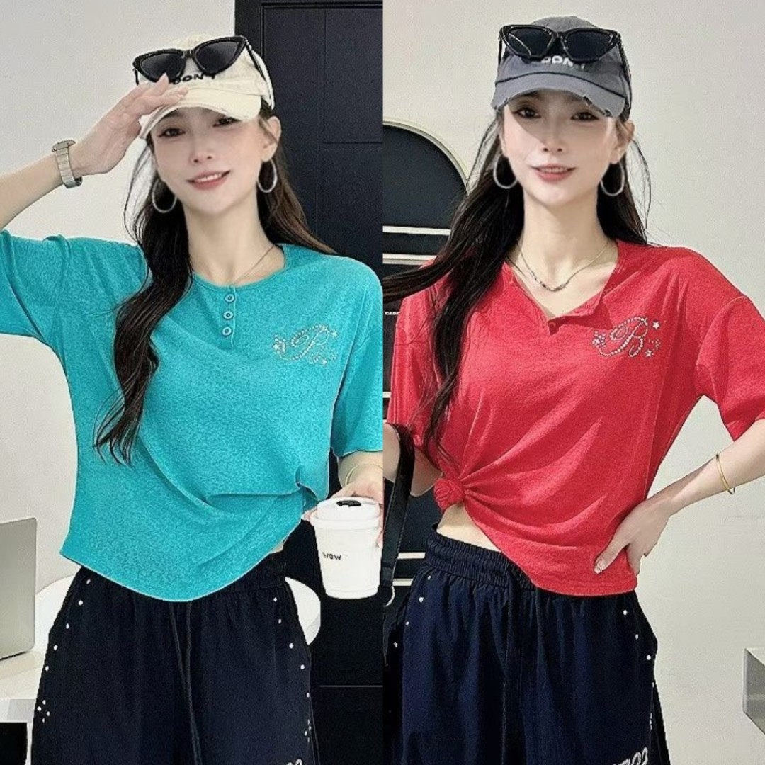 2026夏季新款冰感休闲广场舞短袖T恤防晒舒适曳舞百搭时尚上衣女