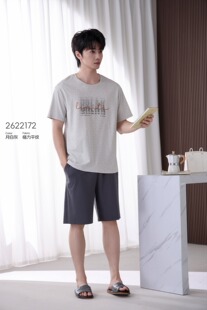 多拉美夏季新款针织棉短袖短裤家居服套装2622172