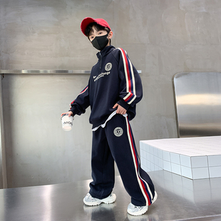 男童春装卫衣套装春秋款2026新款儿童休闲运动服男孩春季两件套潮