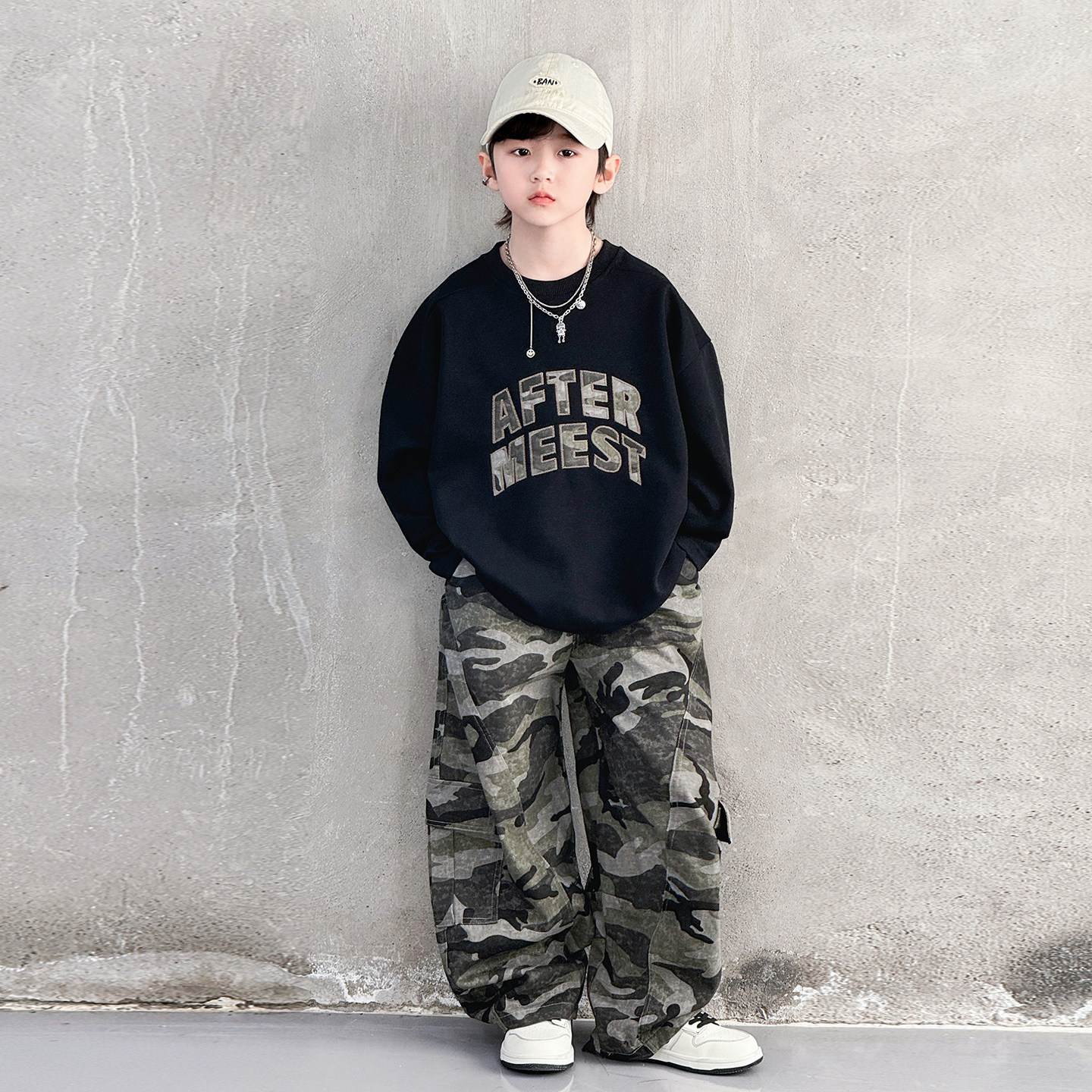 男童迷彩套装2026新款春装儿童卫衣两件套春秋款大童男孩春季衣服