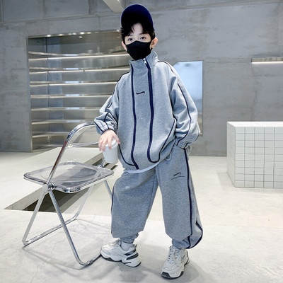 男童秋装套装2025新款中大童春秋款酷帅洋气儿童卫衣运动服时髦潮
