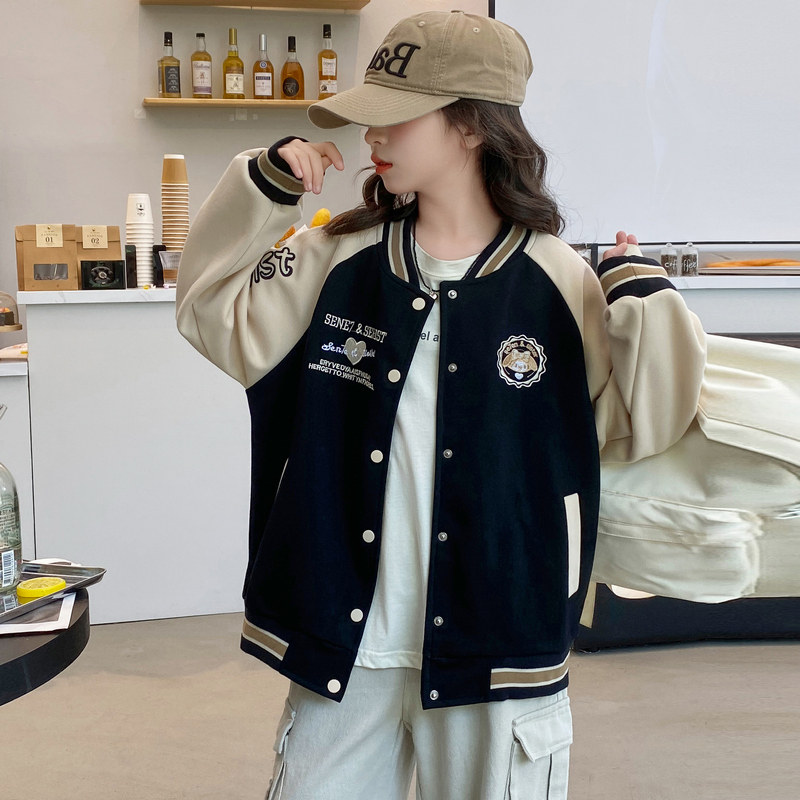 女童棒球服外套春秋款2026新款大童12儿童秋装初中学生炸街潮15岁