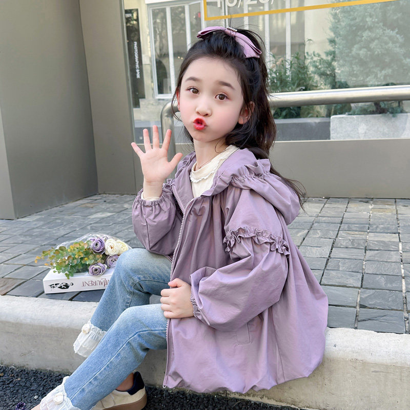 女童风衣外套秋季2026新款洋气时髦儿童春秋款衣服女宝秋装冲锋衣