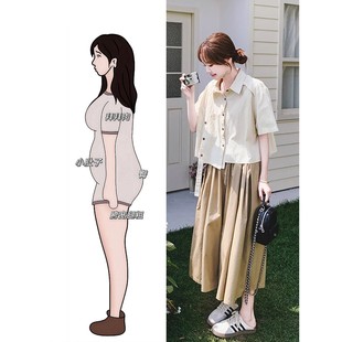 穿搭一整套大码 衬衫 夏季 微胖mm短袖 女 阔腿裤 高级复古休闲两件套装