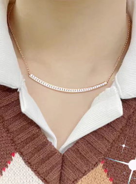 微笑项链女几何笑脸可自由调节线条锁骨链毛衣链小众七夕礼物