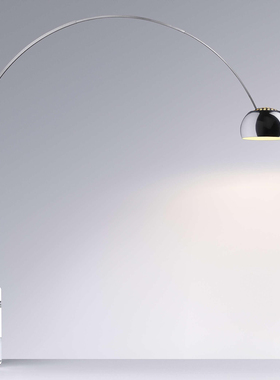 北欧后护眼全光谱设计感抛物线不锈钢客厅样板间复式楼钓鱼落地灯