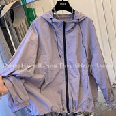 胖mm2 上衣外套 开衫 300斤大码 设计感连帽防晒服女夏宽松显瘦薄款